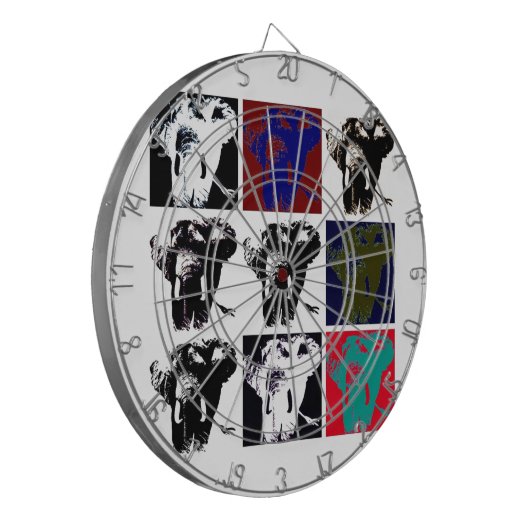 Pop Art Elephants Dartbord (Voorkant Links)