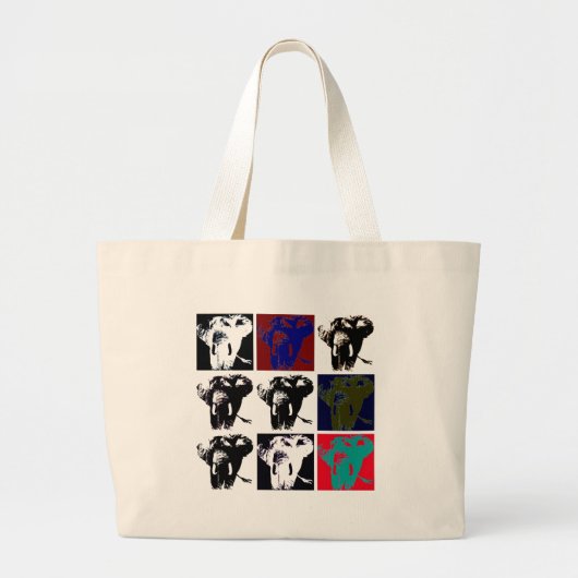 Pop Art Elephants Grote Tote Bag (Voorkant)