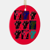 Pop Art Elephants Keramisch Ornament (Rechts)