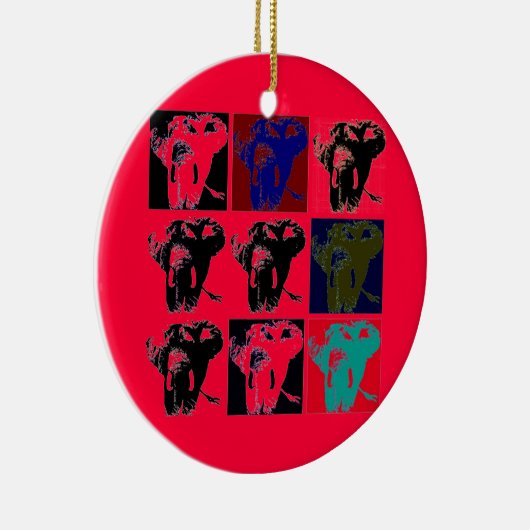 Pop Art Elephants Keramisch Ornament (Rechts)