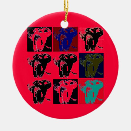 Pop Art Elephants Keramisch Ornament (Voorkant)