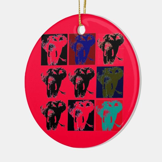 Pop Art Elephants Keramisch Ornament (Links)