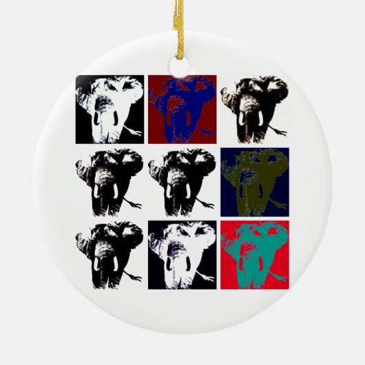 Pop Art Elephants Keramisch Ornament (Achterkant)