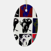 Pop Art Elephants Keramisch Ornament (Rechts)