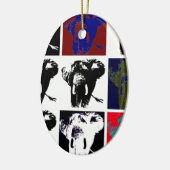 Pop Art Elephants Keramisch Ornament (Links)