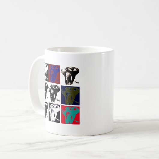 Pop Art Elephants Koffiemok (Voorkant links)