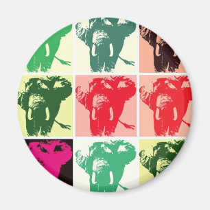 Pop Art Elephants Magneet