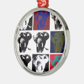 Pop Art Elephants Metalen Ornament (Links)