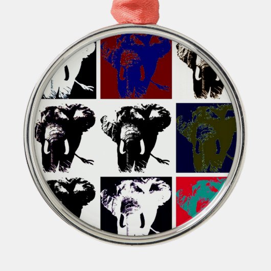 Pop Art Elephants Metalen Ornament (Voorkant)