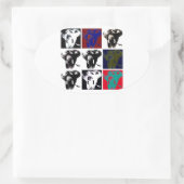 Pop Art Elephants Ovale Sticker (Tas)