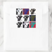 Pop Art Elephants Rechthoekige Sticker (Tas)
