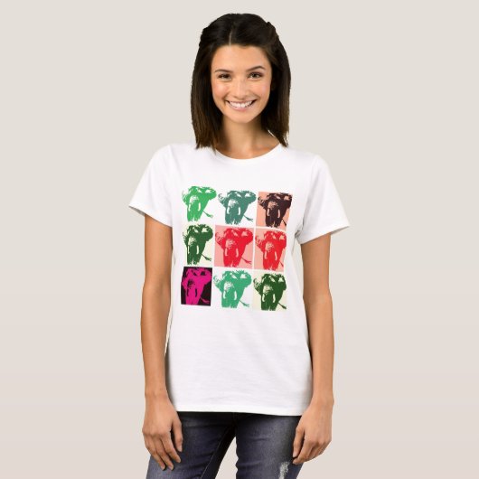 Pop Art Elephants T-shirt (Voorkant volledig)