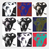 Pop Art Elephants Vierkante Sticker (Voorkant)