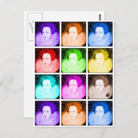 Pop Art Elizabeth I Briefkaart (Voorkant / Achterkant)