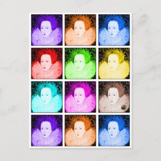Pop Art Elizabeth I Briefkaart (Voorkant)