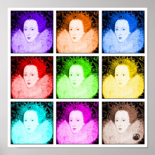 Pop Art Elizabeth I Poster (Voorkant)