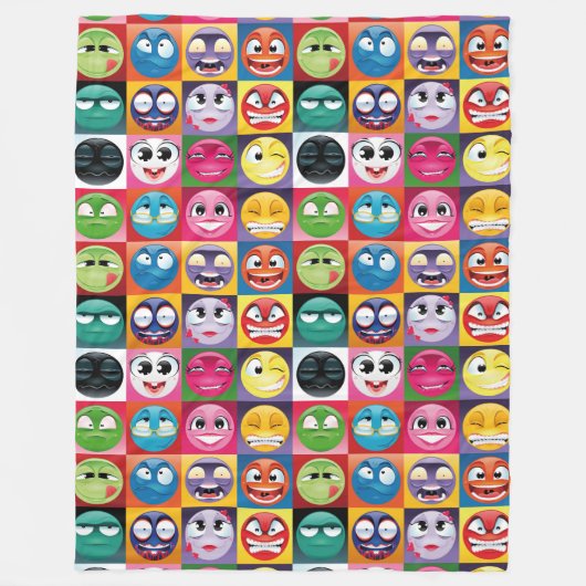pop art emoji blanket fleece deken (Voorkant)
