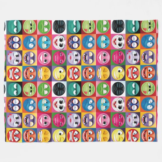 pop art emoji blanket fleece deken (Voorkant (Horizontaal))