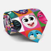 pop art emoji mannen stropdas (Opgerold)