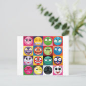 pop art emojis briefkaart (Staand voorkant)