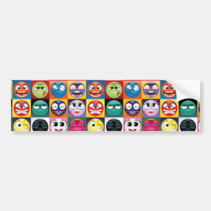 pop art emojis bumpersticker