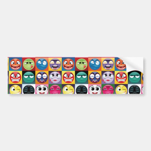 pop art emojis bumpersticker (Voorkant)