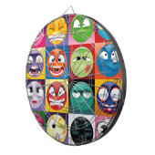 pop art emojis dartbord (Voorkant Rechts)