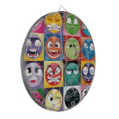pop art emojis dartbord (Voorkant Links)