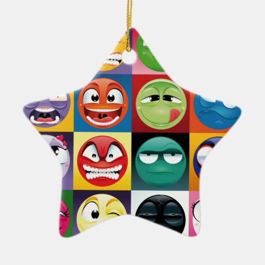 pop art emojis keramisch ornament (Voorkant)