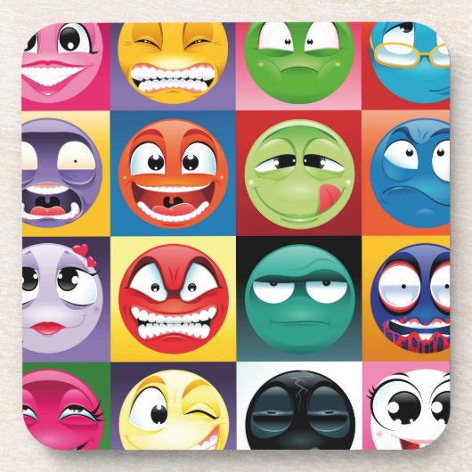 pop art emojis onderzetter (Voorkant)