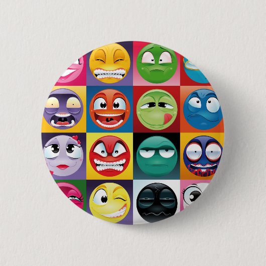 pop art emojis ronde button 5,7 cm (Voorkant)