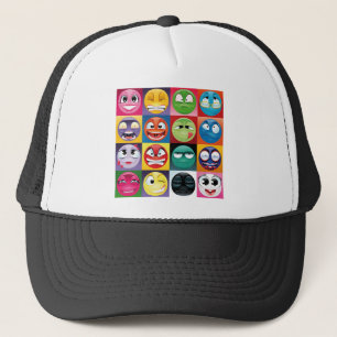 pop art emojis trucker pet