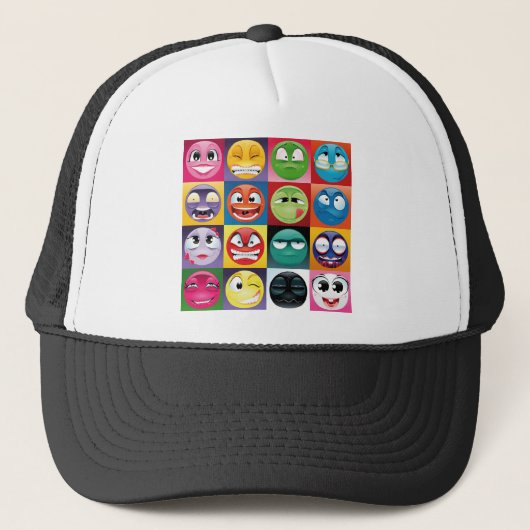 pop art emojis trucker pet (Voorkant)