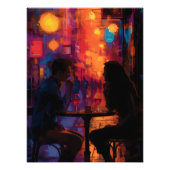 Pop Art: Encuentro Romántico Nocturno Foto Afdruk (Voorkant)