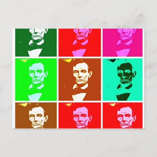 Pop Art.esque Abraham Lincoln Briefkaart (Voorkant)