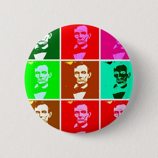 Pop Art.esque Abraham Lincoln Ronde Button 5,7 Cm (Voorkant)