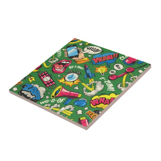 Pop Art Explosion - Retro Comic Esthetic Tegeltje (Zijkant)