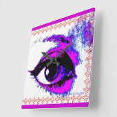 Pop Art Eye Wall Clock van Katie Pfeiffer Vierkante Klok (Hoek)