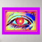 Pop Art Eyes als een vlam gebold Psychedelic Poster (Voorkant)