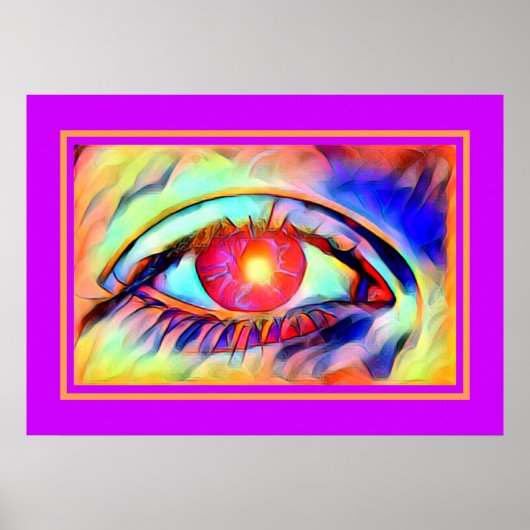 Pop Art Eyes als een vlam gebold Psychedelic Poster (Voorkant)