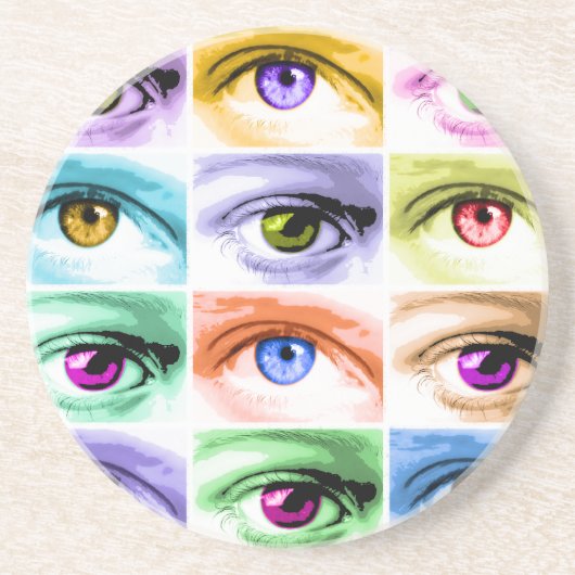 Pop Art Eyes Zandsteen Onderzetter (Voorkant)