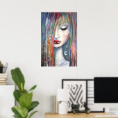 Pop Art Fantasy Woman Asleep Poster (Thuiskantoor)