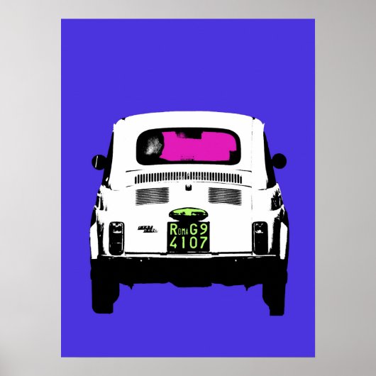 Pop Art Fiat 500, cinquecento, Rome, Italië Poster (Voorkant)