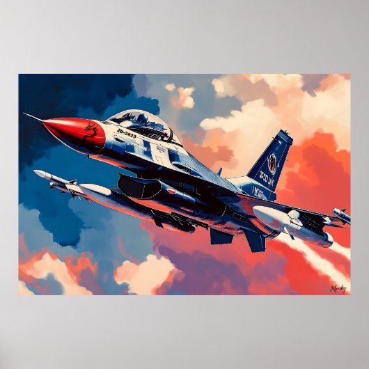 Pop Art Fighter Jet - Soaring Aviation Art Poster (Voorkant)