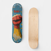 Pop Art Fist met Comic Burst - Bold Retro Vibe Persoonlijk Skateboard (Voorkant)