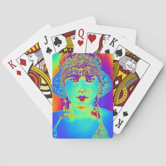 Pop Art Flapper Pokerkaarten (Achterkant)
