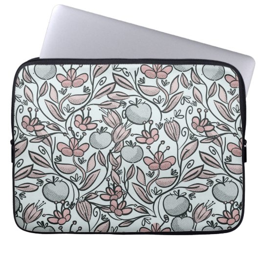 Pop art floral laptop sleeve (Voorkant)