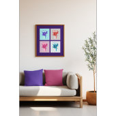 Pop Art Floral Quartet: Levendige tulpen in een va Poster