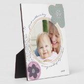 Pop Art Flower Blue Grey Editable Occasion Foto P Fotoplaat (Zijkant)