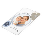 Pop Art Flower Editable Occasion Blue Grey Photo Magneet (Linkerzijde)